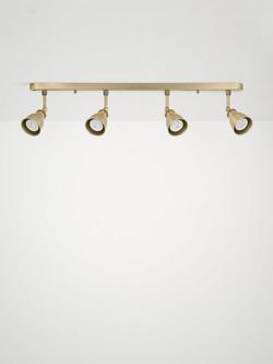 John Lewis Baldwin 4 Spotlight Ceiling Bar - view 2, Antique Brass