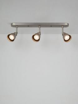 John Lewis Baldwin 3 Spotlight Ceiling Bar, Pewter