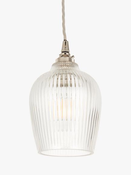 John Lewis Fulbrook Easy-to-Fit Glass Ceiling Shade, Clear - view 2, Clear Glass