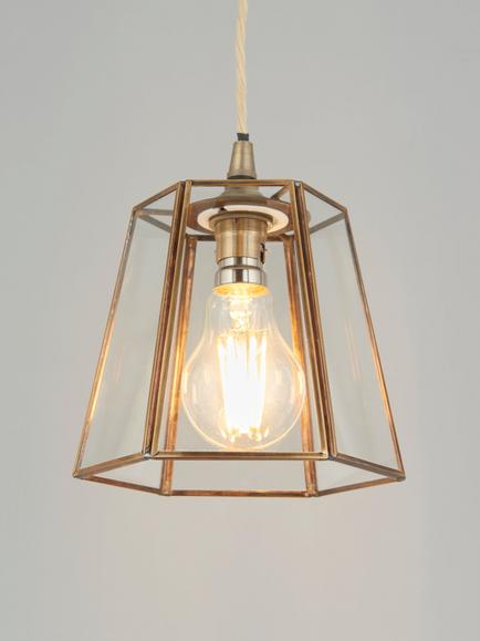 John Lewis Timeless Lantern Shade, Brass, Brass