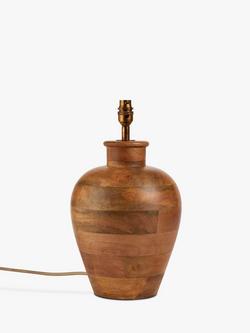 John Lewis Mango Wood Lamp Base, Natural, Mangowood