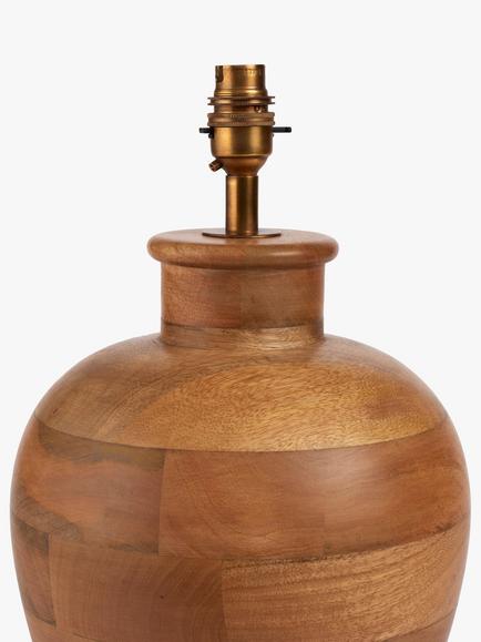 John Lewis Mango Wood Lamp Base, Natural - view 2, Mangowood