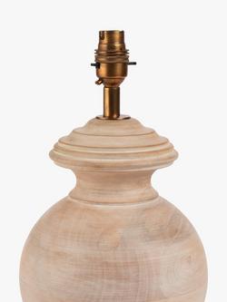 John Lewis Mango Wood Lamp Base, White Wash - view 2, White Wash
