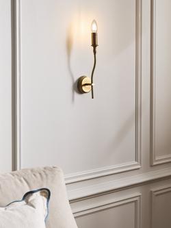 John Lewis Elk Wall Light Fitting, Matt Antique Brass - view 2, Matt Antique Brass