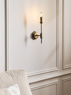 John Lewis Hex Wall Light Fitting - view 2, Aged Brass