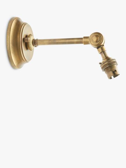 John Lewis Pompion Wall Light Fitting, Aged Brass - view 2, Aged Brass