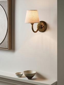 John Lewis Pompion Swan Neck Wall Light Fitting, Aged Brass - view 2, Aged Brass