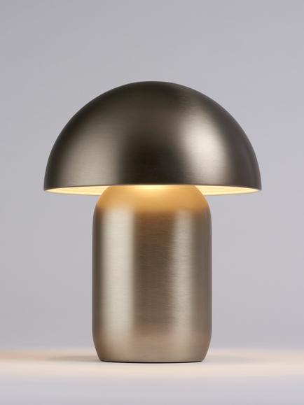 John Lewis Mushroom Rechargeable Portable Dimmable Table Lamp, Chrome