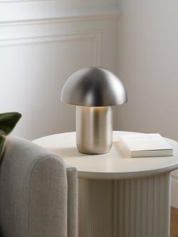 John Lewis Mushroom Rechargeable Dimmable Table Lamp - view 2, Silver