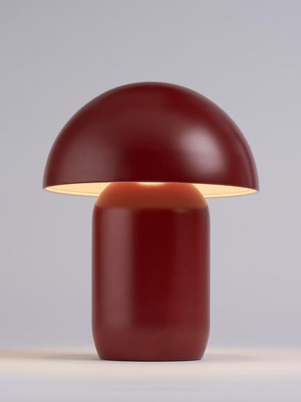 John Lewis Mushroom Rechargeable Portable Dimmable Table Lamp, Red