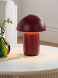 John Lewis Mushroom Rechargeable Dimmable Table Lamp, Red