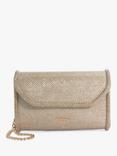 Dune London Bellini Metallic Fabric Diamanté Trim Box Clutch Bag, Gold