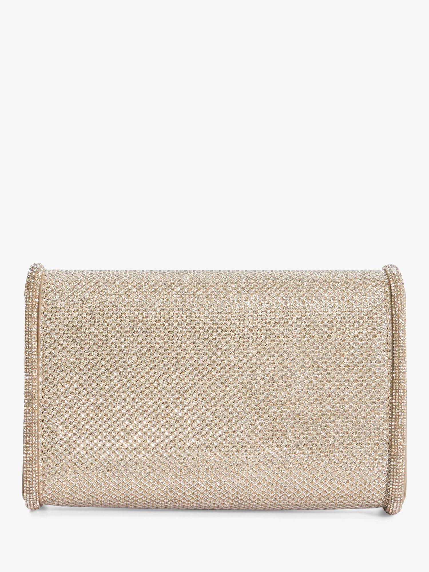 Dune gold clutch bag sale store