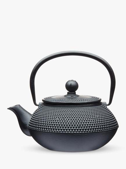 La Cafetière Cast Iron 3 Cup Teapot, 600ml, Black, Black