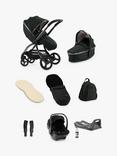 egg3 Pushchair, Carrycot & Accessories with Egg Shell Car Seat and Base Luxury Bundle, Black Olive