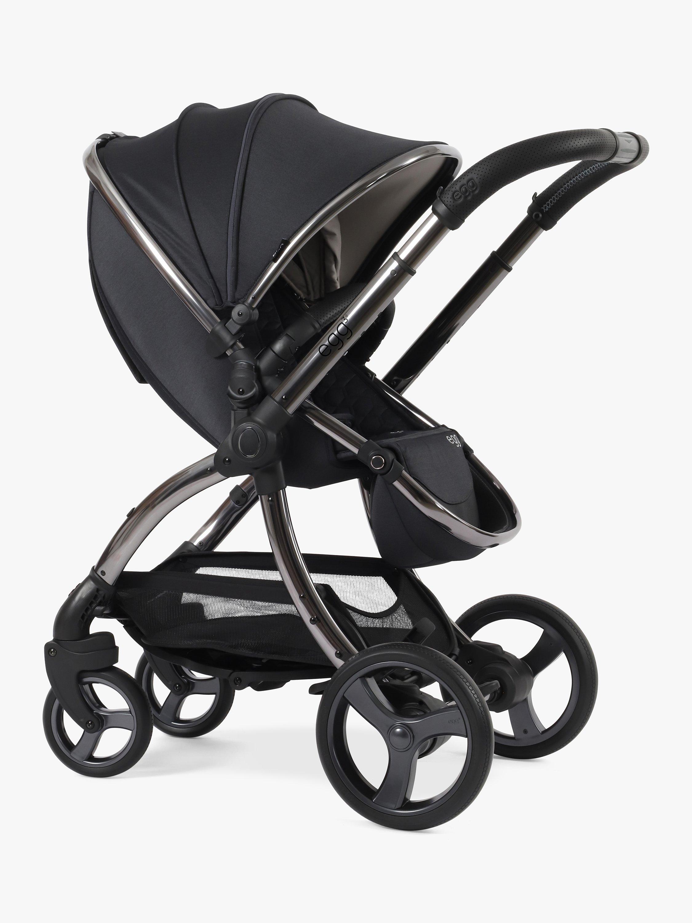 egg3 Pushchair Carrycot Accessories with Cybex Cloud T Car Seat and Base T Luxury Bundle Carbonite