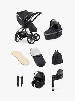 egg3 Pushchair, Carrycot & Accessories with Maxi-Cosi Pebble 360 Pro2 Car Seat and Base Luxury Bundle, Carbonite