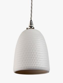John Lewis Textured Porcelain Lamp Shade, White - view 2, White
