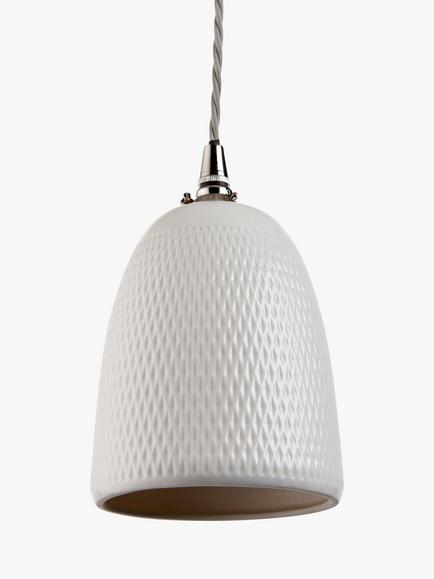 John Lewis Textured Porcelain Lamp Shade, White - view 2, White