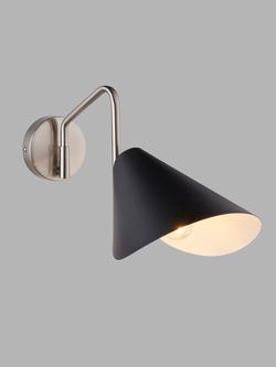 John Lewis Leaf Wall Light, Black, Black