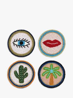 Eleanor Bowmer Electric Coast Beaded Coasters, Set of 4, Assorted, Assorted
