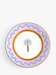 Eleanor Bowmer Electric Coast Palm Tree Stoneware Dinner Plate, 27.5cm, Pink/Multi