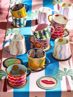 Eleanor Bowmer Electric Coast Eye Wiggle Stoneware Mug, 330ml, Blue/Green - view 2, Blue/Green