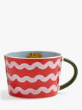 Eleanor Bowmer Electric Coast Sunshine Squiggle Stoneware Mug, 330ml, Red/Multi