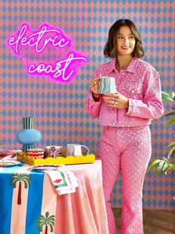 Eleanor Bowmer Electric Coast Wave Stoneware Mug, 535ml, Blue/Multi - view 2, Blue/Multi