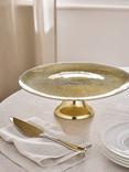 John Lewis Glass Cake Stand, 32.5cm, Gold