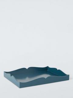 John Lewis Shaped Lacquer Tray, FSC-Certified (MDF), Dark Green