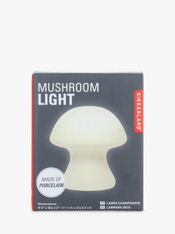 Kikkerland Small Cordless Mushroom Table Light, White - view 2, White