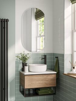 hib. Fusion Pill Bathroom Mirror, 90x50cm, White