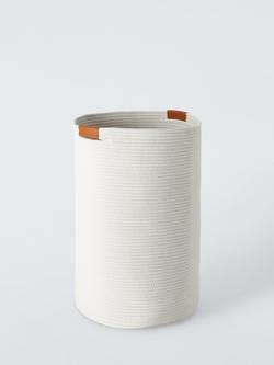 John Lewis Rope Laundry Basket, White, White