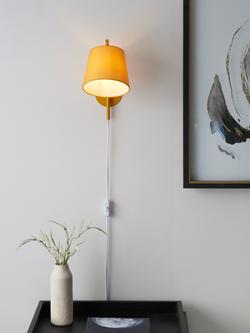 John Lewis Harry Plug-In Wall Light - view 2, Mustard