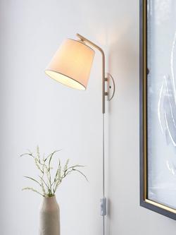 John Lewis Harry Plug-In Wall Light - view 2, Putty