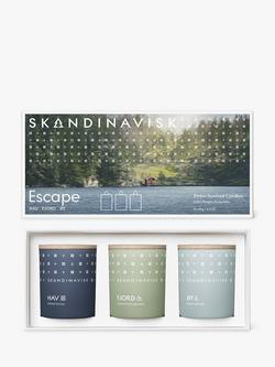SKANDINAVISK Escape Mini Trio Scented Candles Gift Set, 3 x 65g - view 2, Multi