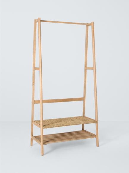 John Lewis Timber Clothes Rail, White Washed, White Washed