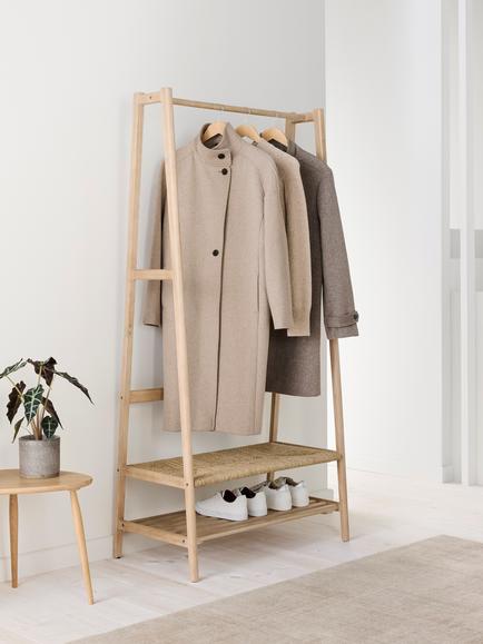 John Lewis Timber Clothes Rail, White Washed - view 2, White Washed
