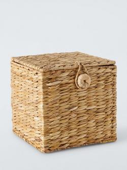 John Lewis Bulrush Lidded Storage Basket, Small, 
