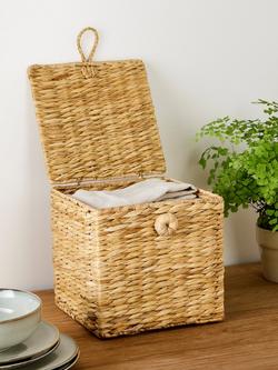 John Lewis Bulrush Lidded Storage Basket, Small - view 2, 
