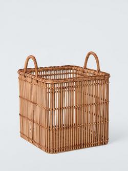 John Lewis Mid-Century Woven Rattan Basket, Large, 