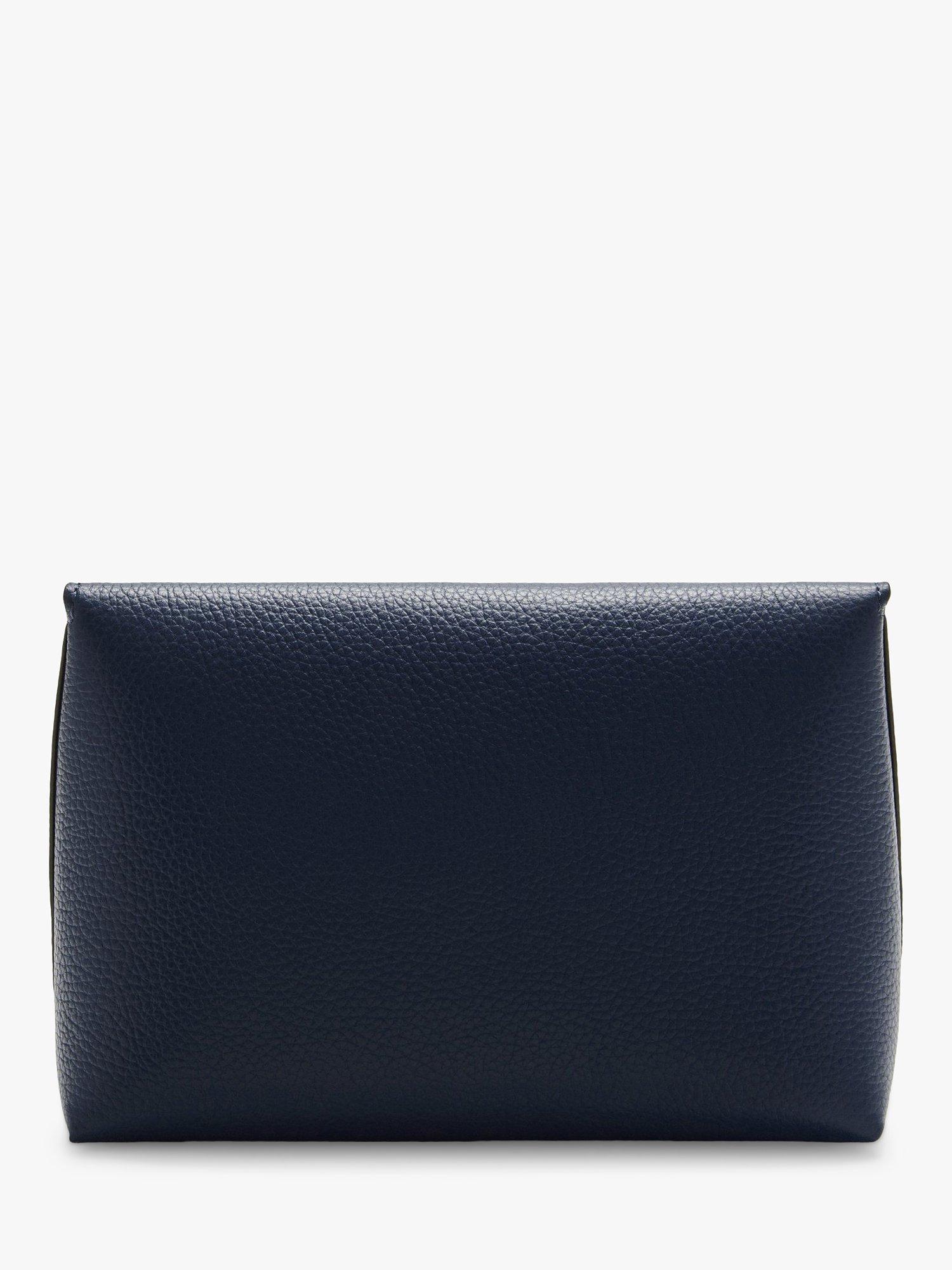 Mulberry Darley Classic Grain Leather Small Cosmetic Pouch, Bright Navy