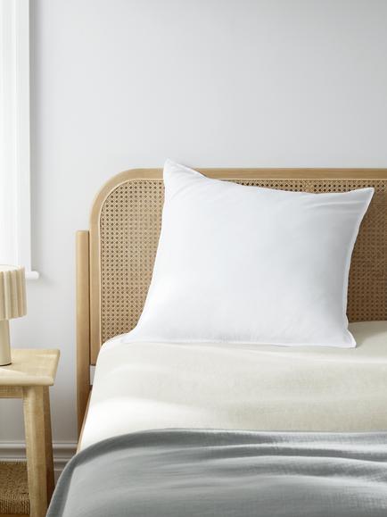 John Lewis Synthetic Soft Touch Washable Square Pillow, Medium - view 2, White