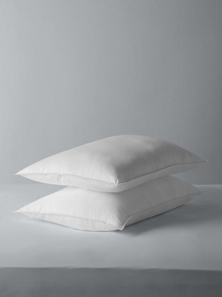 John Lewis Synthetic Soft Touch Washable Standard Pillow Pair, Medium, White