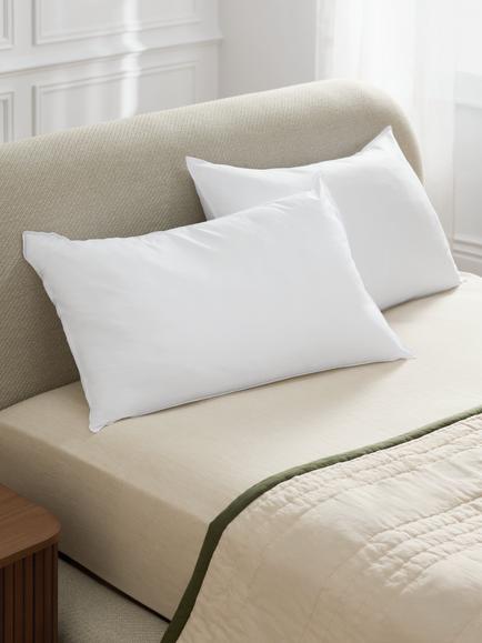 John Lewis Synthetic Soft Touch Washable Standard Pillow Pair, Medium - view 2, White