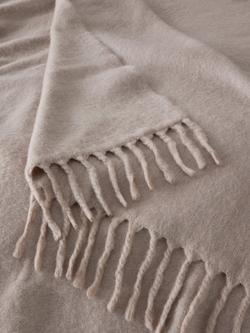 John Lewis Mohair Effect Plain Throw - view 2, Warm Grey