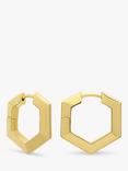 Rachel Jackson London Mini Bevelled Hexagon Hoop Earrings
