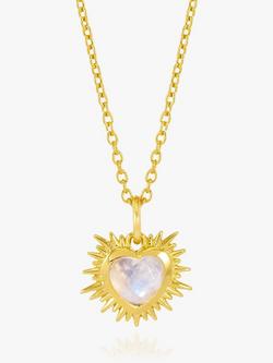 Rachel Jackson London Personalised Electric Love Birthstone Heart Necklace, Moonstone - June