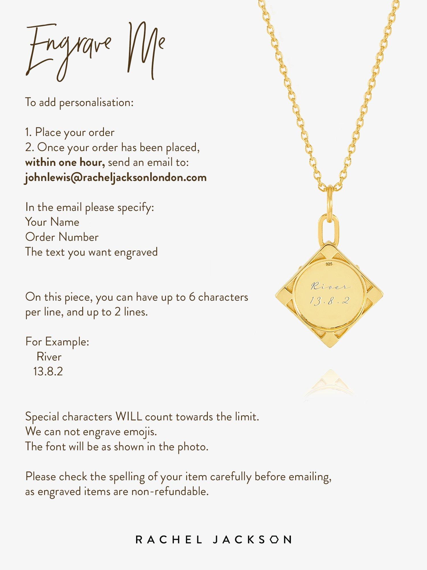 Product image 2 of 4, which shows Rachel Jackson London Personalised Token Of Love Necklace, Gold